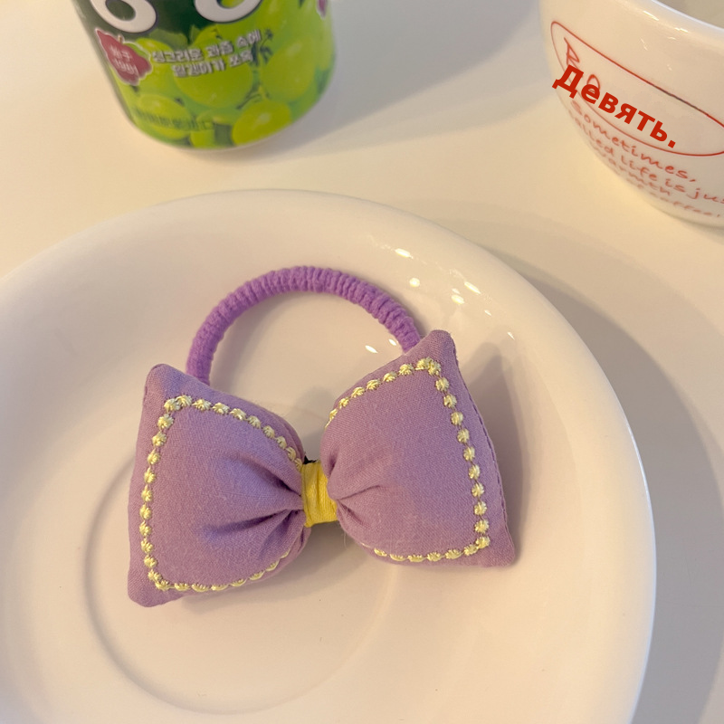 小女孩发饰儿童布艺蝴蝶结发圈女童填充棉领结发饰扎马尾皮筋头绳