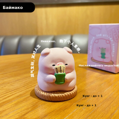 百茂原创佛系猪猪小摆件创意精致树脂公仔解压家居桌面装饰品摆件