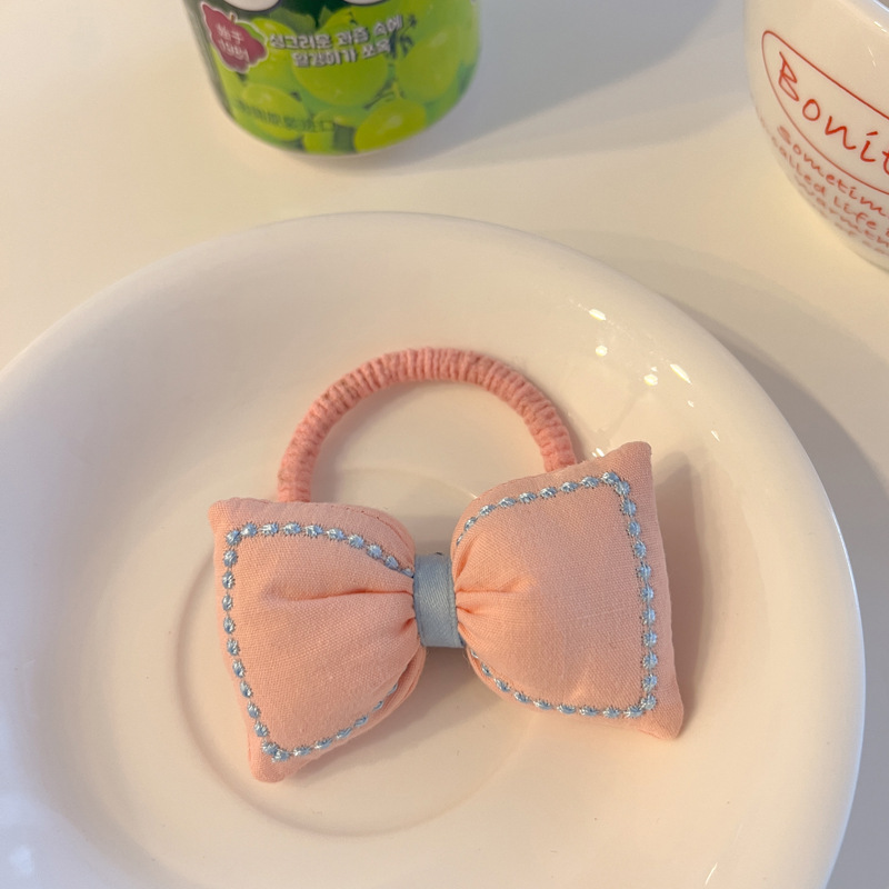小女孩发饰儿童布艺蝴蝶结发圈女童填充棉领结发饰扎马尾皮筋头绳