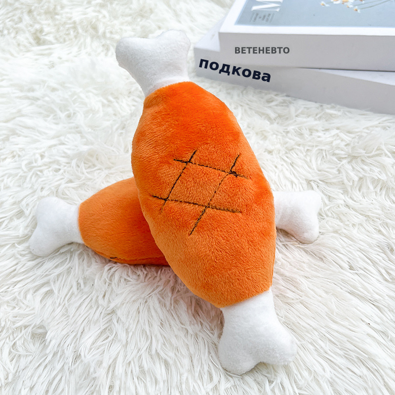 Двукостные куриные ножки, фрукты, морковь и овощи, плюшевые, звукоизоляционные, устойчивые к укусам игрушки для домашних животных, собак и кошек.
