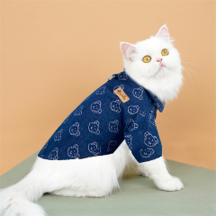厂家批发牛仔衬衫牵引绳子泰迪法斗宠物狗狗猫咪衣服中小型犬用品