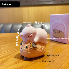 百茂原创佛系猪猪小摆件创意精致树脂公仔解压家居桌面装饰品摆件