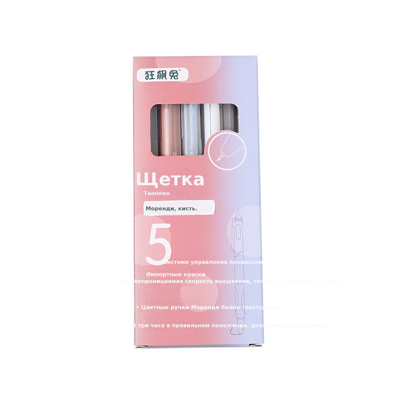 ST头莫兰迪5色速干刷题笔盒装-超顺滑防漏墨学生用品刷题神器批发