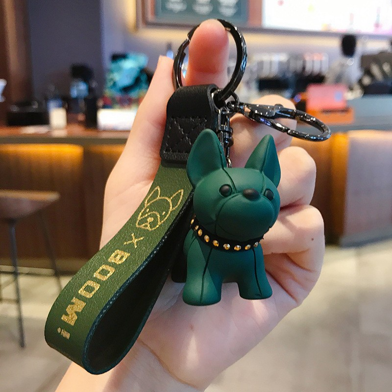 百茂原创潮酷斗牛犬钥匙扣男女可爱创意树脂狗狗公仔钥匙链包挂件