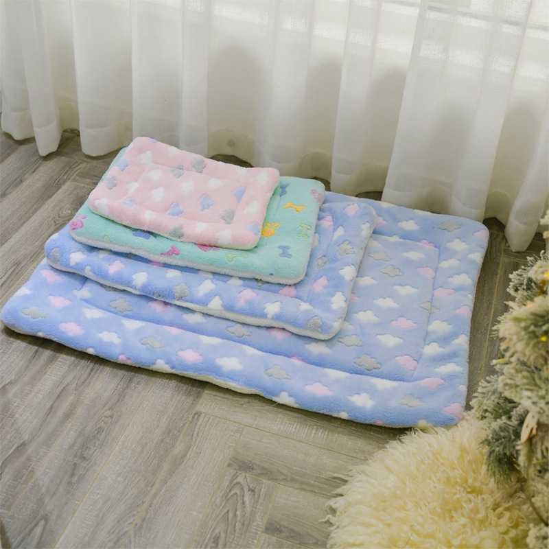 宠物用品寄养水果垫子狗狗猫咪笼垫一件代发厂家批发法莱珊瑚绒面