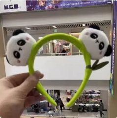 可爱熊猫公仔发箍小熊猫头饰头箍动物园发卡发夹儿童成人洗脸发饰
