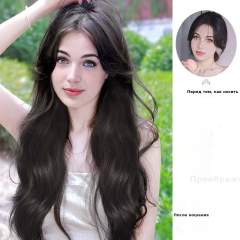 海外仓现货批发假发女长卷发UV型半头套逼真隐形透气接发片LAZADA