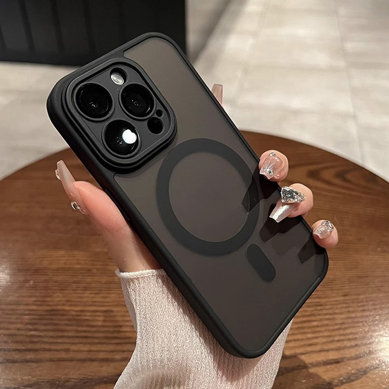 磨砂肤感适用iPhone16Pro手机壳磁吸苹果14Pro自带镜头膜13保护套