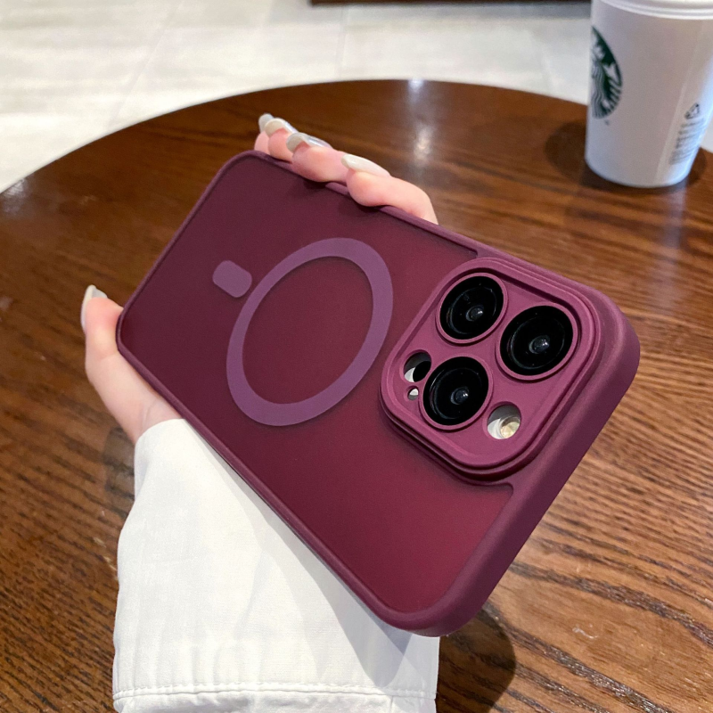 磨砂肤感适用iPhone16Pro手机壳磁吸苹果14Pro自带镜头膜13保护套