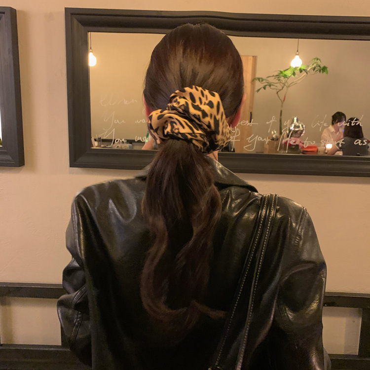 酷飒小野猫辣妹豹纹大肠发圈皮筋女扎头发绳高级感马尾辫古风发饰