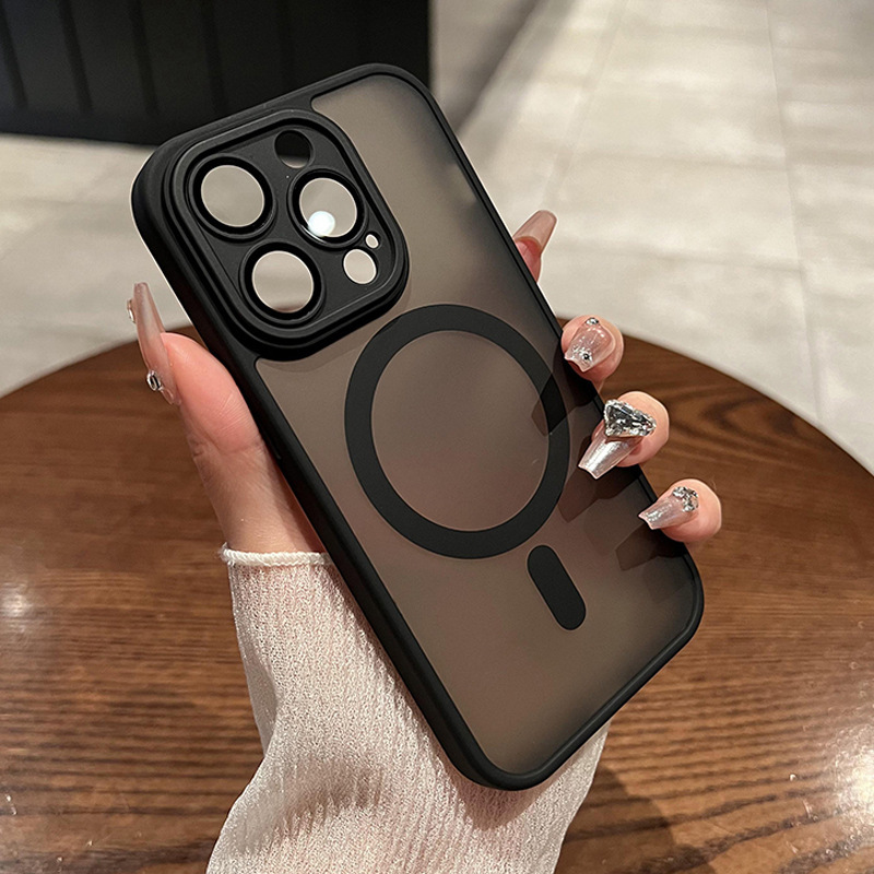 磨砂肤感适用iPhone16Pro手机壳磁吸苹果14Pro自带镜头膜13保护套