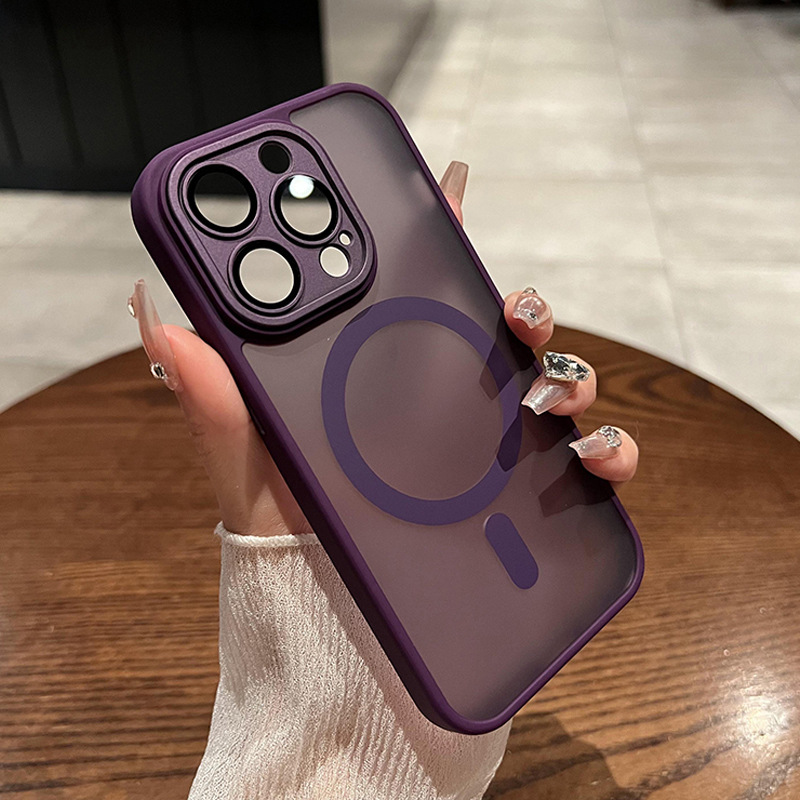磨砂肤感适用iPhone16Pro手机壳磁吸苹果14Pro自带镜头膜13保护套