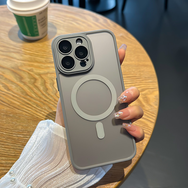 磨砂肤感适用iPhone16Pro手机壳磁吸苹果14Pro自带镜头膜13保护套
