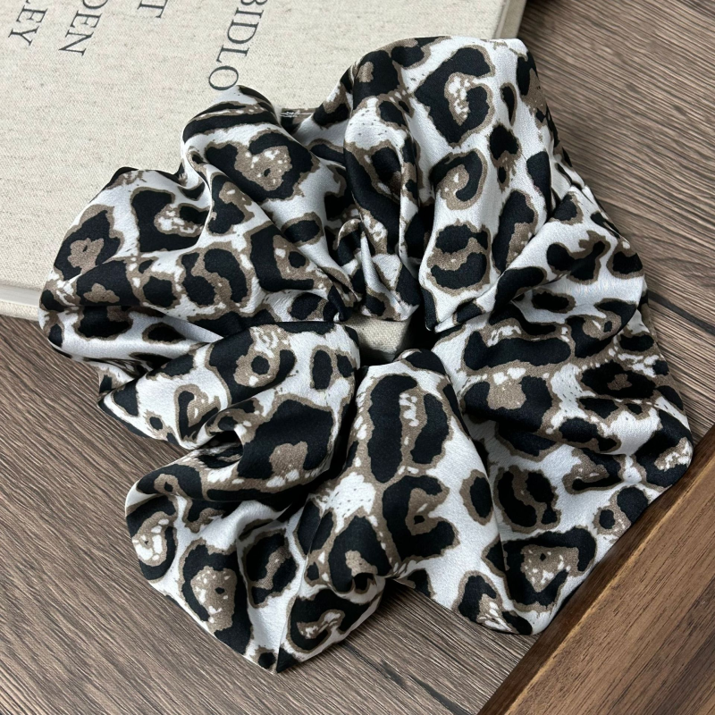 酷飒小野猫辣妹豹纹大肠发圈皮筋女扎头发绳高级感马尾辫古风发饰
