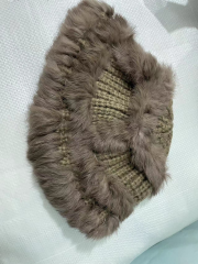 兔毛帽子女秋冬加厚针织帽显脸小渔夫大头围毛线帽子毛绒醒狮帽子