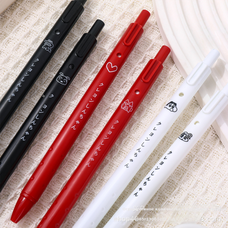 新款限定蜡笔小新按动笔高颜值ST速干刷题笔学生考试专用笔中性笔