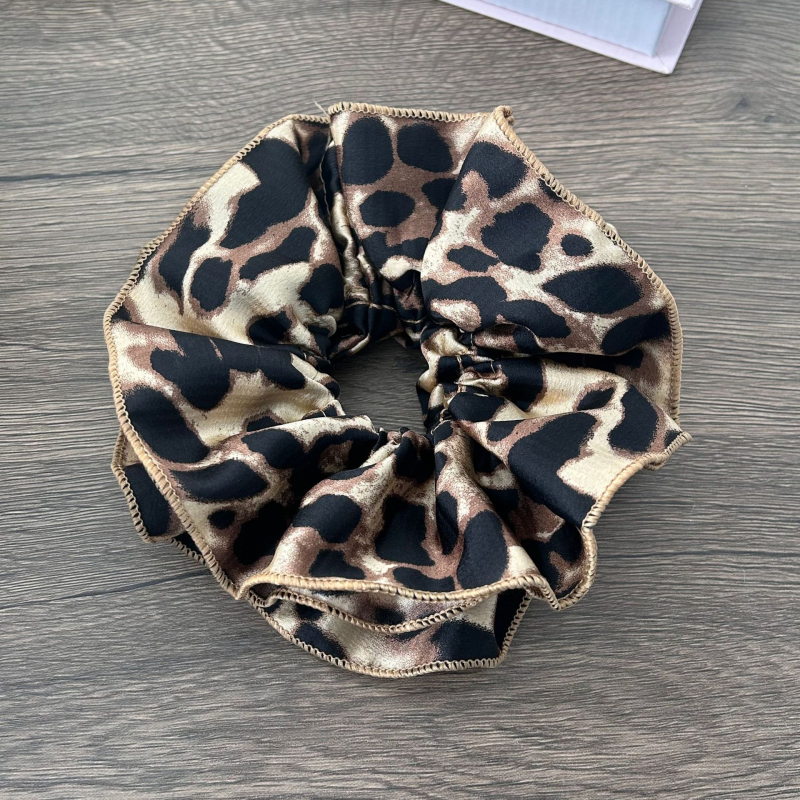 酷飒小野猫辣妹豹纹大肠发圈皮筋女扎头发绳高级感马尾辫古风发饰