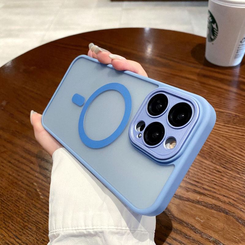 磨砂肤感适用iPhone16Pro手机壳磁吸苹果14Pro自带镜头膜13保护套