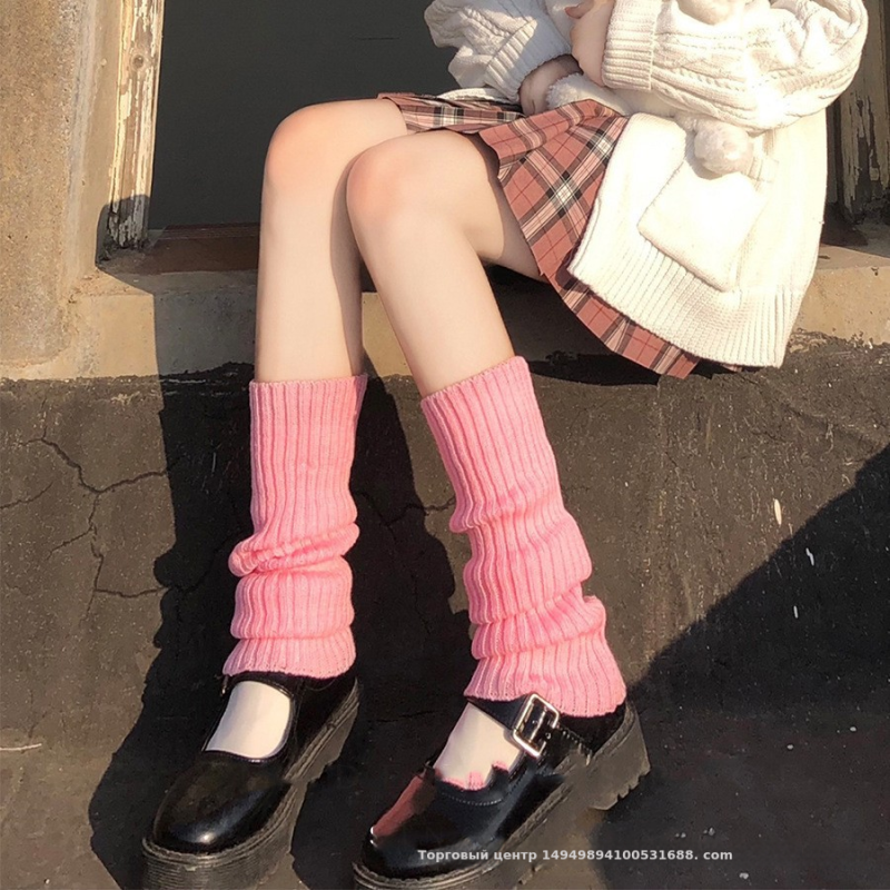 泰酷辣!jk针织袜套原宿风y2k甜美日系学院风春秋款中筒堆堆袜女