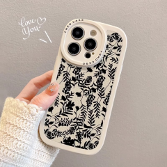 苹果15手机壳iphone13pro适用12mini保护套11max树叶玫瑰14plus潮