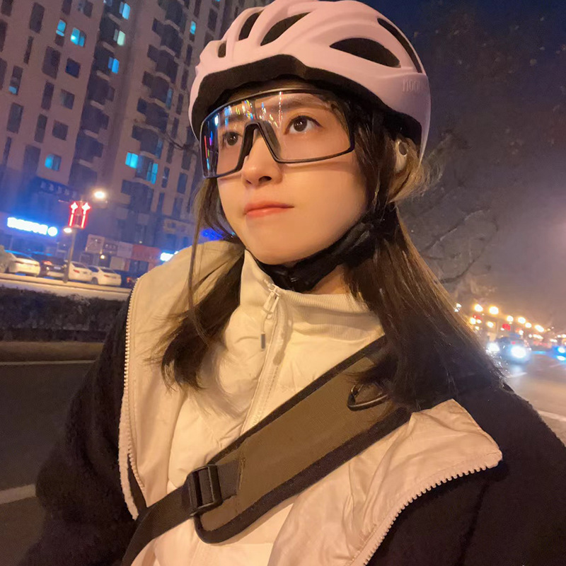 欧美户外运动骑行银色眼镜登山夜骑太阳镜连体护目防风镜墨镜男女