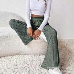 2024秋冬新款跨境亚马逊独立站TEMU爆款休闲宽松针织长裤外贸女装