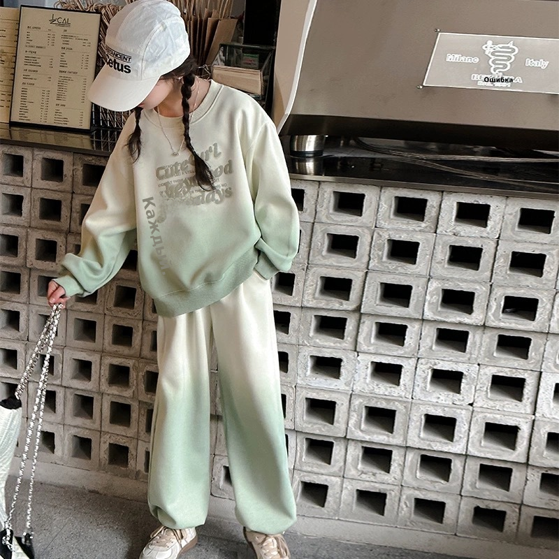 女童套装春秋款2024新款秋季运动潮帅气时髦大儿童衣服女孩两件套
