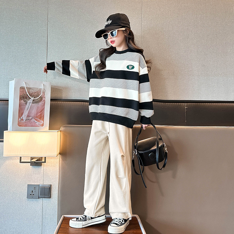 女童卫衣春秋款2023新款洋气儿童秋季炸街衣服女大童秋装上衣单件