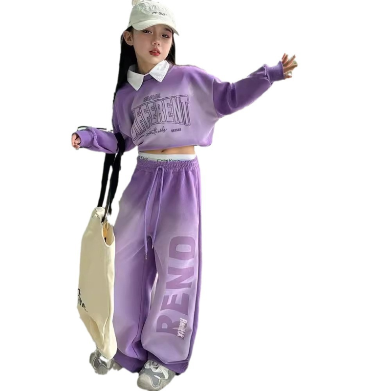 女童套装春秋款2024新款秋季运动潮帅气时髦大儿童衣服女孩两件套