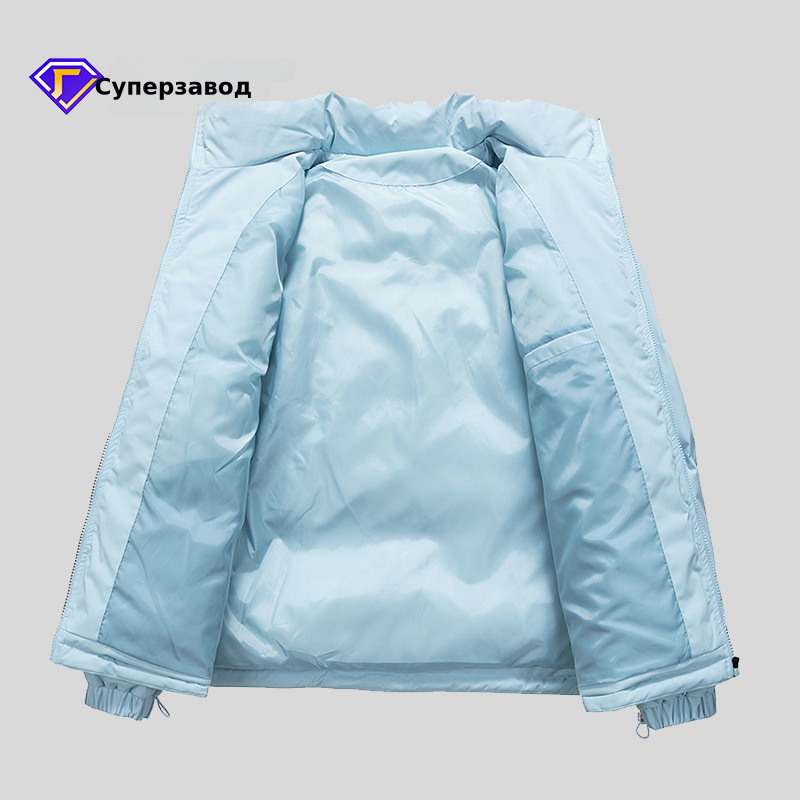 跨境定制立领棉服男女同款冬季加厚宽松棉袄情侣款纯色面包服棉衣