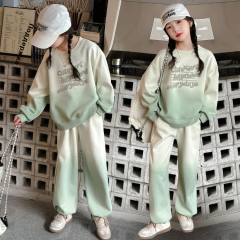 女童套装春秋款2024新款秋季运动潮帅气时髦大儿童衣服女孩两件套