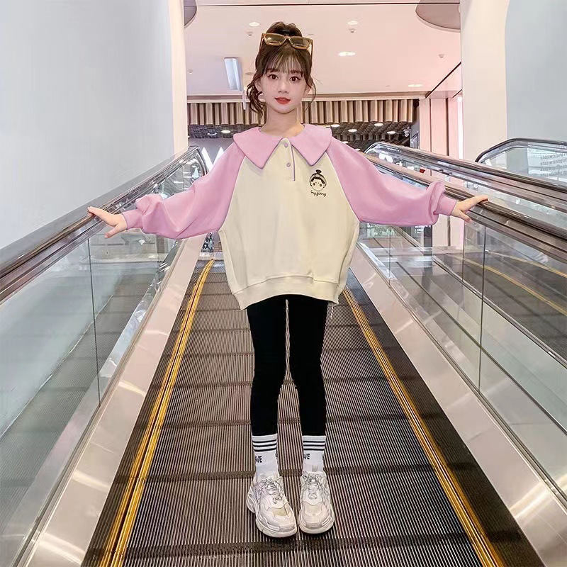 女童卫衣春秋款2024新款儿童洋气时髦秋装小女孩网红秋季长袖上衣
