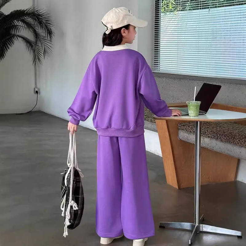女童套装春秋款2024新款秋季运动潮帅气时髦大儿童衣服女孩两件套