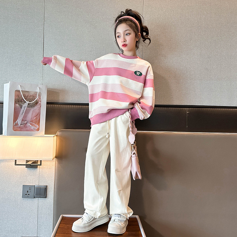 女童卫衣春秋款2023新款洋气儿童秋季炸街衣服女大童秋装上衣单件