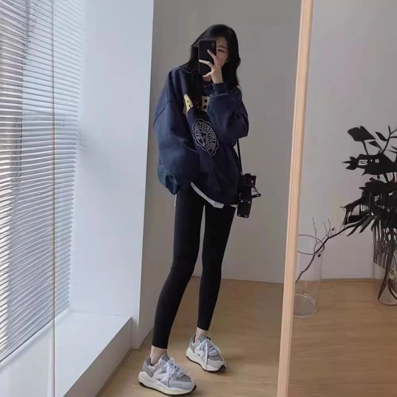 卫衣秋季女衣服长袖宽松大码卫衣情侣上衣女秋卫衣加绒加厚款女