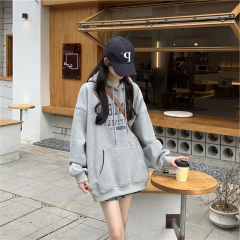 卫衣外套少女春秋装2024新款初中高中学生美式复古落肩hipho上衣