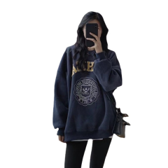 卫衣秋季女衣服长袖宽松大码卫衣情侣上衣女秋卫衣加绒加厚款女