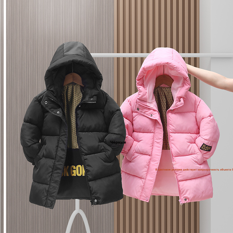 2024儿童羽绒棉服中长款连帽棉衣保暖加厚石墨烯自发热棉衣外套