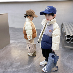 儿童羽绒棉服2022新款爆款童装立领面包服宝宝加厚棉衣中大童上衣