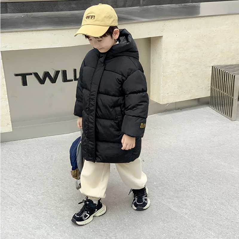 2024儿童羽绒棉服中长款连帽棉衣保暖加厚石墨烯自发热棉衣外套