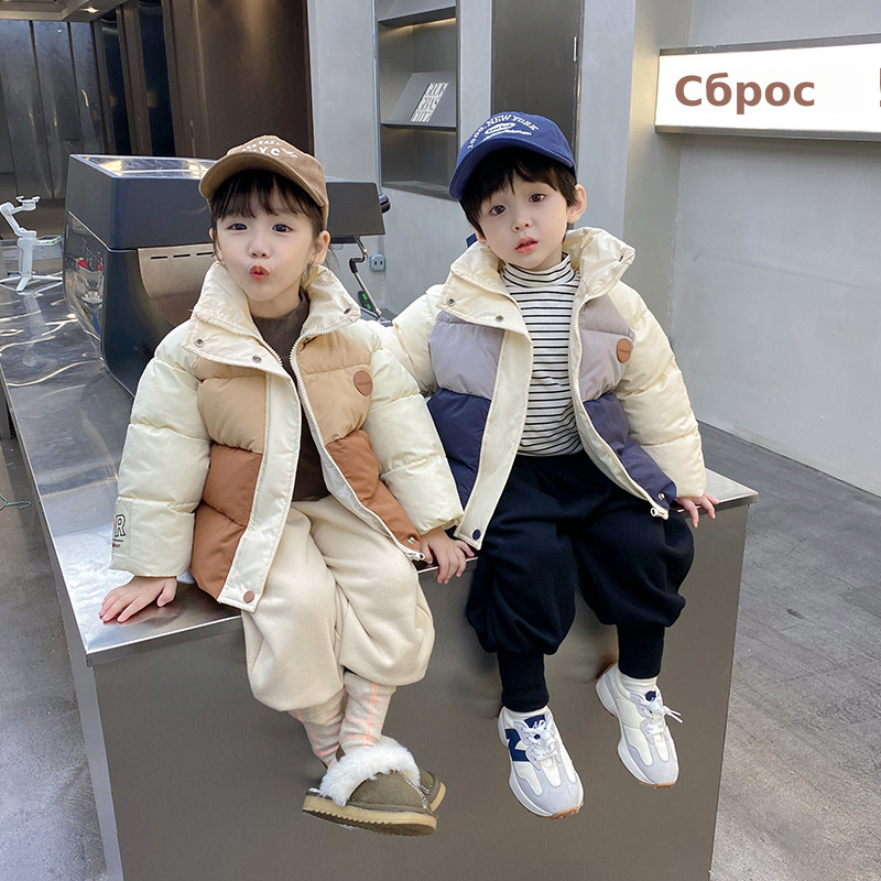 儿童羽绒棉服2022新款爆款童装立领面包服宝宝加厚棉衣中大童上衣