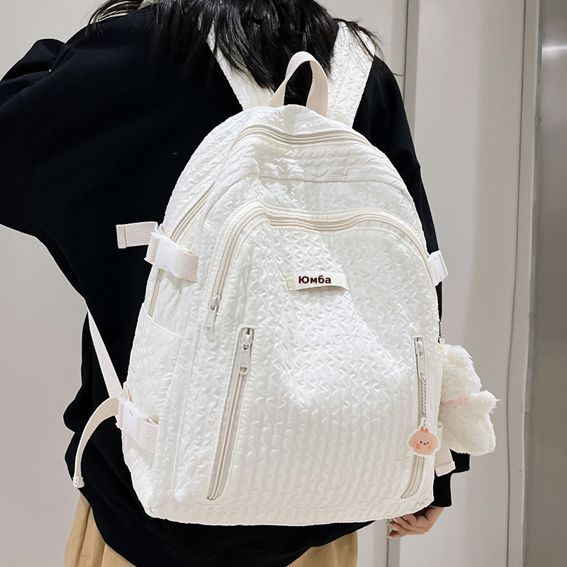 小清新少女书包女初中生高颜值双肩包日系简约大学生轻便防水背包
