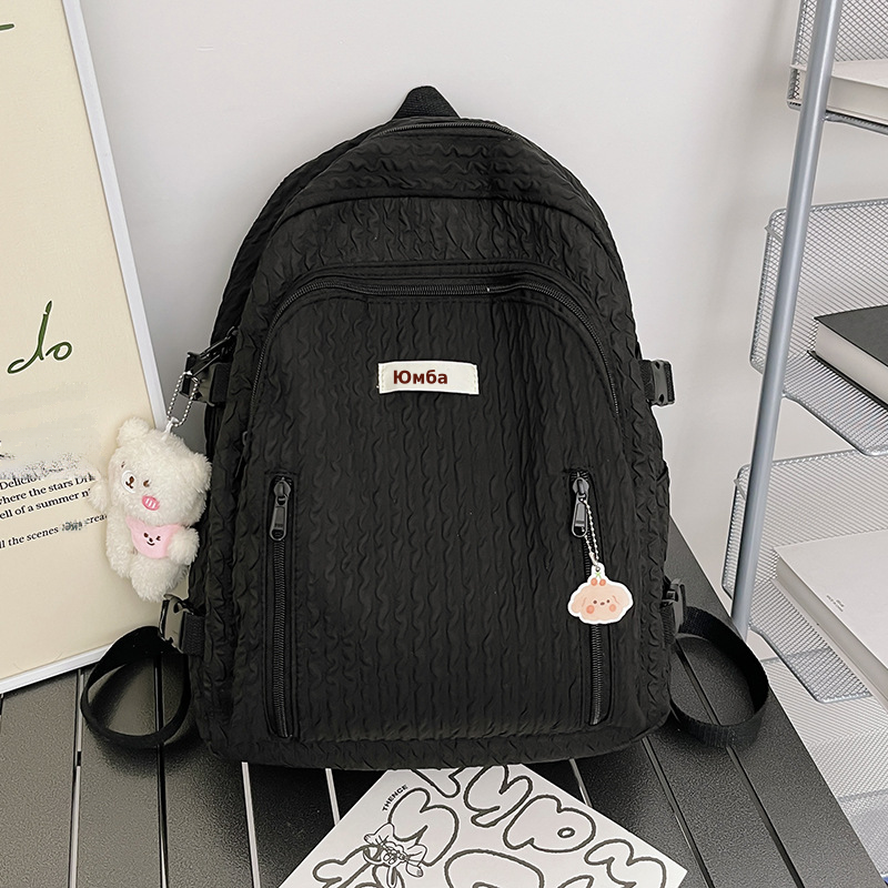 小清新少女书包女初中生高颜值双肩包日系简约大学生轻便防水背包