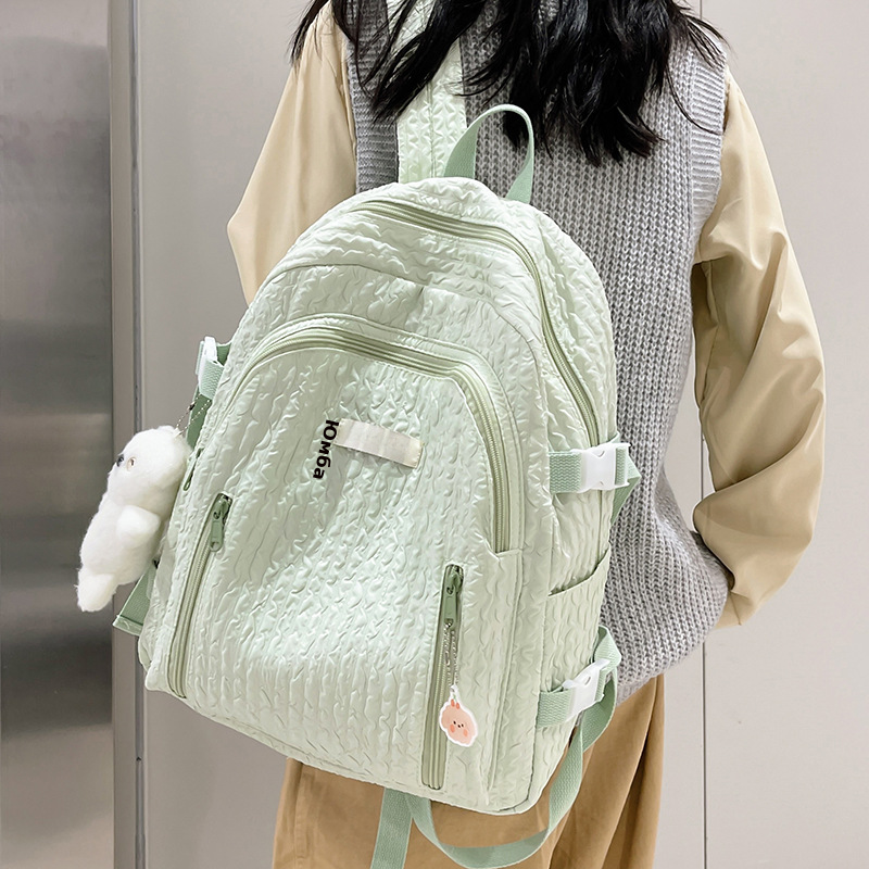 小清新少女书包女初中生高颜值双肩包日系简约大学生轻便防水背包