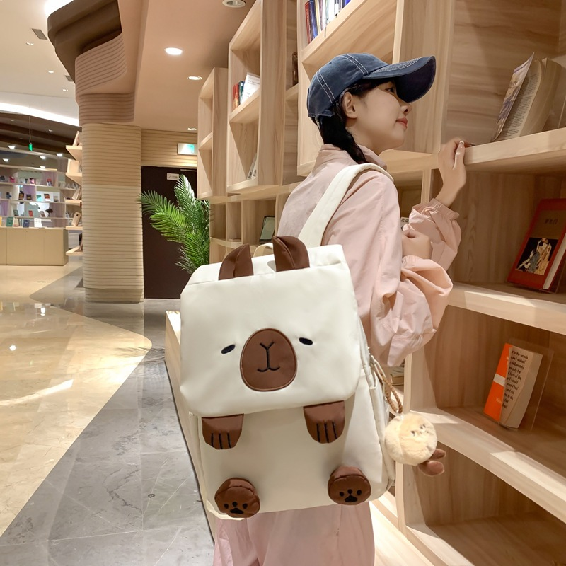 可爱河豚书包女初中生轻便双肩包女大学生旅行包大容量高中生背包