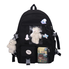 ins风大容量高中学生书包女韩版原宿ulzzang卡通双肩包初中生背包