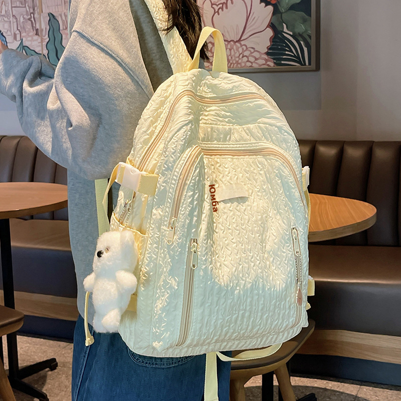小清新少女书包女初中生高颜值双肩包日系简约大学生轻便防水背包