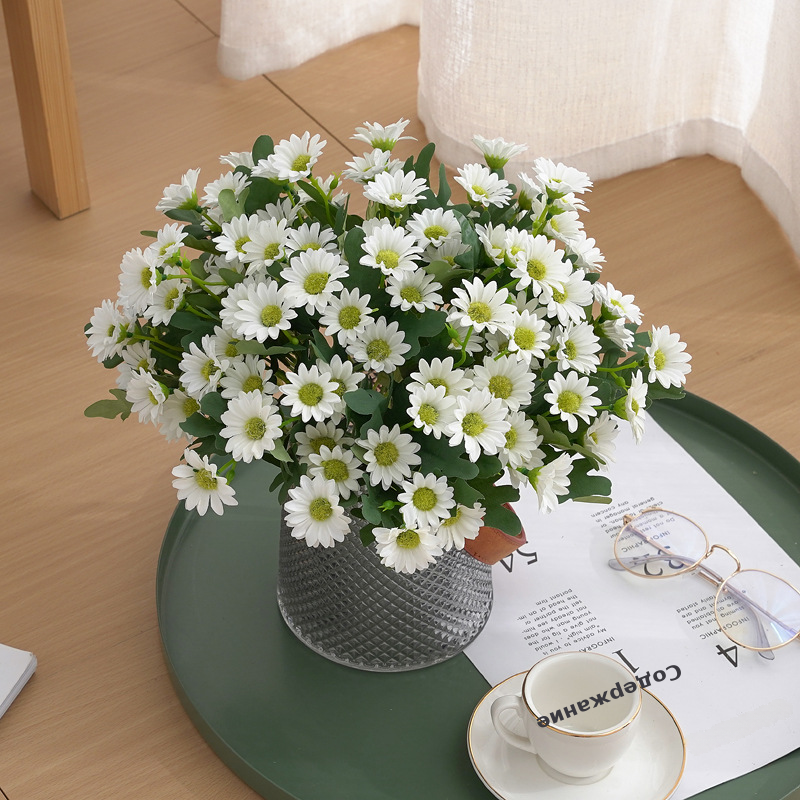小雏菊仿真花束洋甘菊 婚庆家居装饰野菊花跳兰菊小清新假花绢花