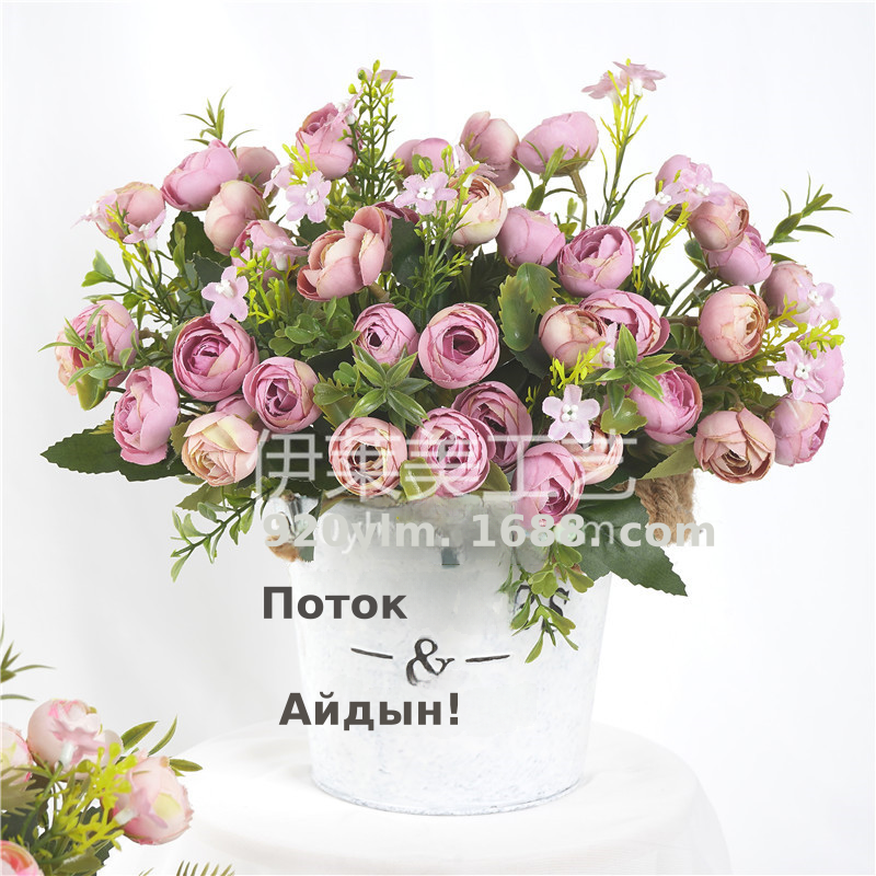 小清新仿真茶花苞玫瑰花苞 婚庆装饰花家居摆设 欧式花假花小把花