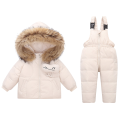 厂家直销欧美儿童羽绒服加厚保暖套装滑雪服套装1-6外套滑雪服
